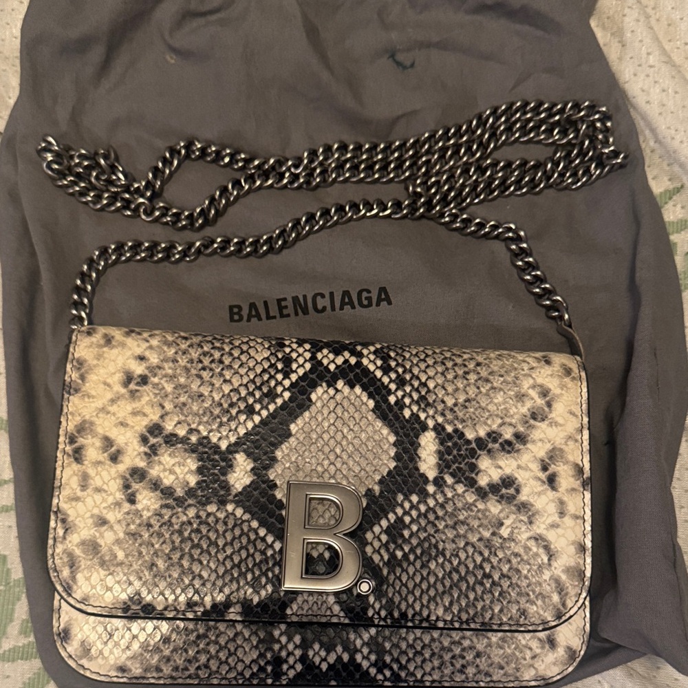 Balenciaga Python Print Shoulder Bag - image 1
